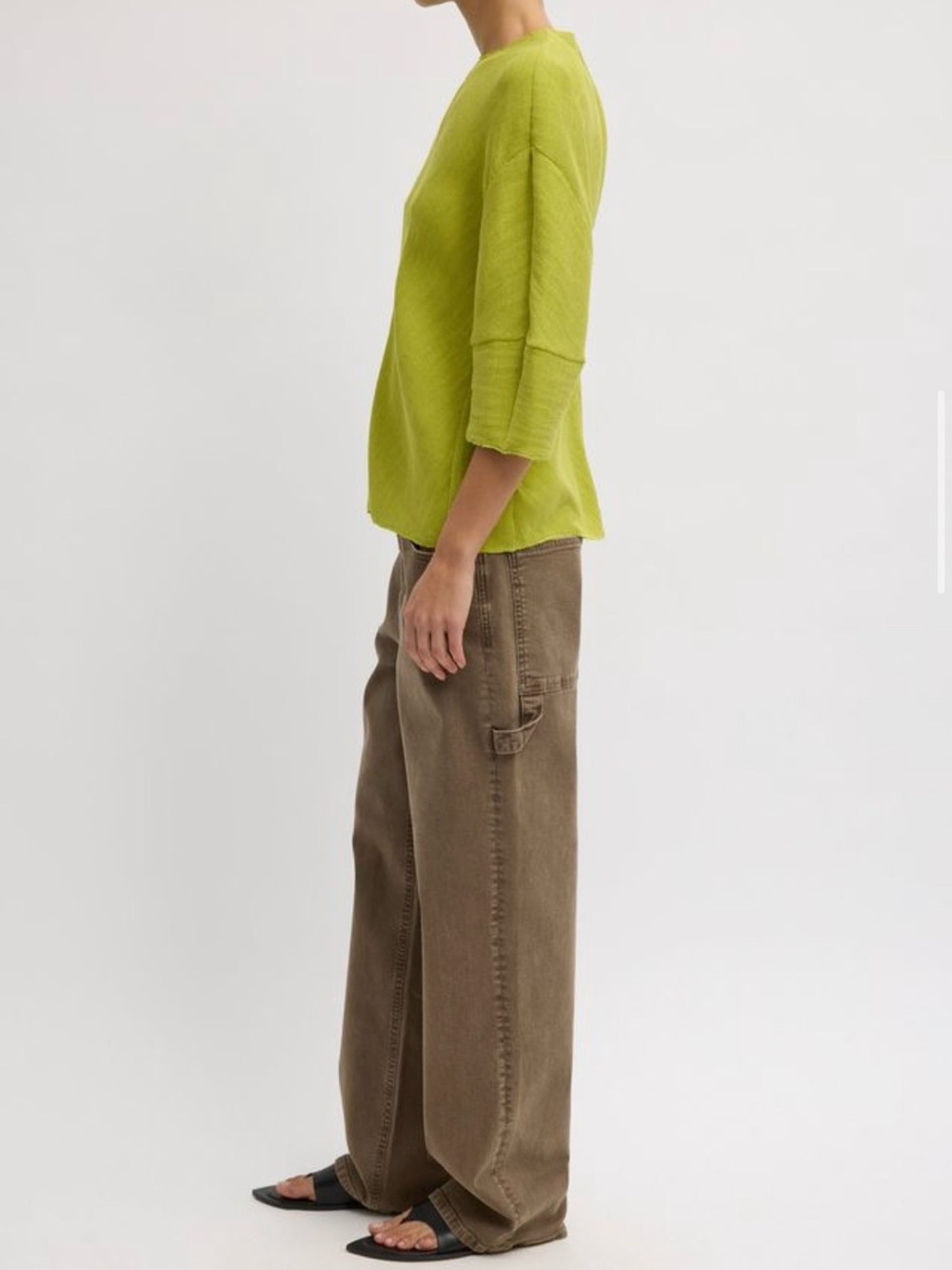 Tibi Lime Green Boxy Sleeve Top - Picture 4 of 7